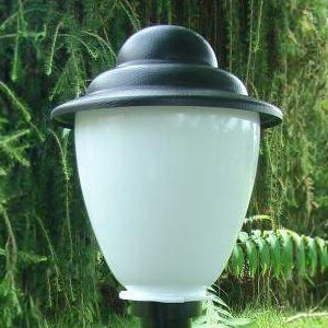Klosze ogrodowe amfora z daszkiem z oprawą i żarówką LED 250 mm