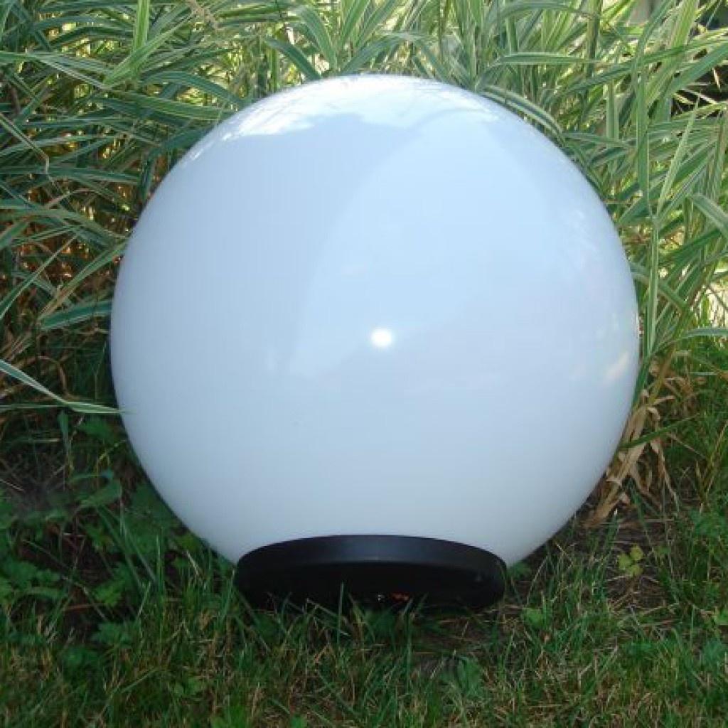 Klosze ogrodowe białe z oprawą i żarówką LED 400 mm