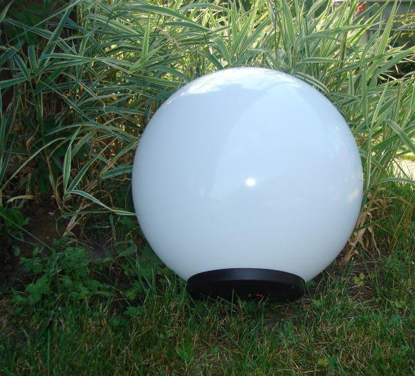 Klosze ogrodowe białe z oprawą i żarówką LED 400 mm