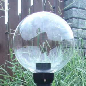 Klosze ogrodowe przeźroczyste z oprawą i żarówką LED 200 mm