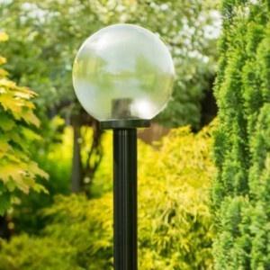 Lampy ogrodowe wys. 140 cm, kula przeźroczysta 200 mm
